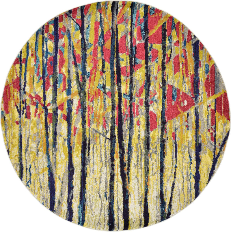 Marrakesh Elegance Collection Area Rug -  Taddert Round Yellow  lifestyle 2
