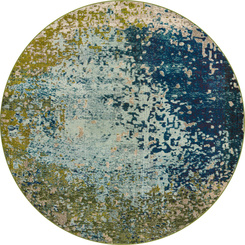 Marrakesh Elegance Collection Area Rug -  Boujad Round Blue  lifestyle 24