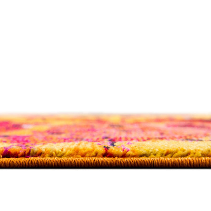 Marrakesh Elegance Collection Area Rug -  Guercif Round Yellow  lifestyle 22