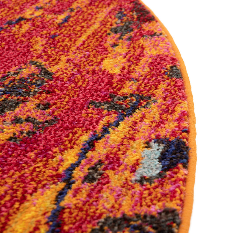 Marrakesh Elegance Collection Area Rug -  Guercif Round Yellow  lifestyle 31
