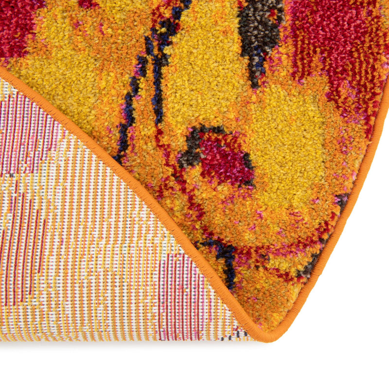 Marrakesh Elegance Collection Area Rug -  Guercif Round Yellow  lifestyle 37