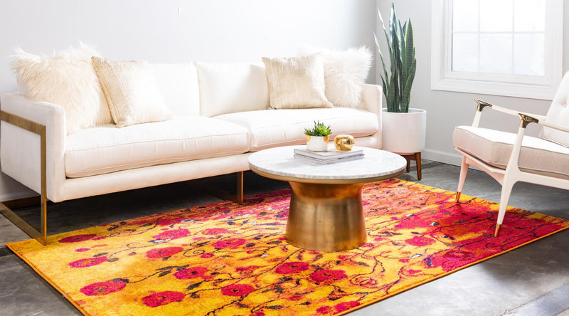 Marrakesh Elegance Collection Area Rug -  Guercif Rectangular Yellow  lifestyle 19
