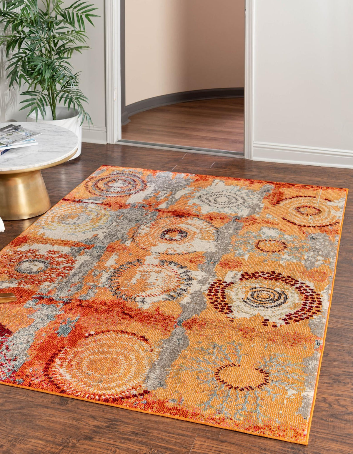 Marrakesh Elegance Collection Area Rug -  Goulmima Rectangle Orange  lifestyle 4