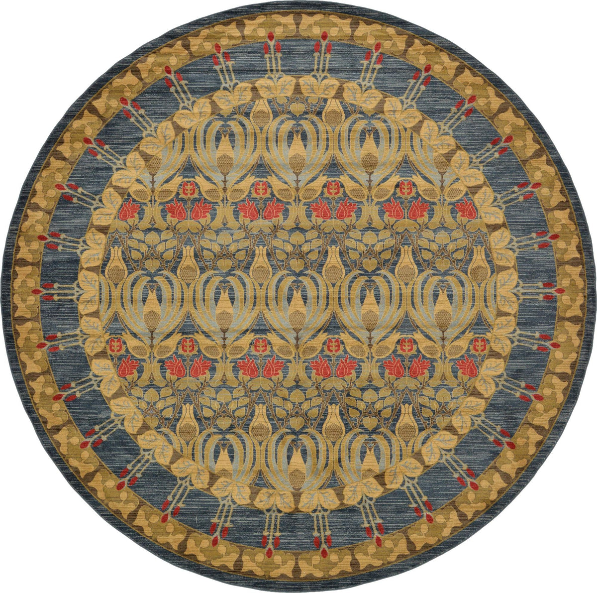 Chelsea Elegance Collection Area Rug -  Brompton (Navy Blue) Round Navy Blue  lifestyle 8