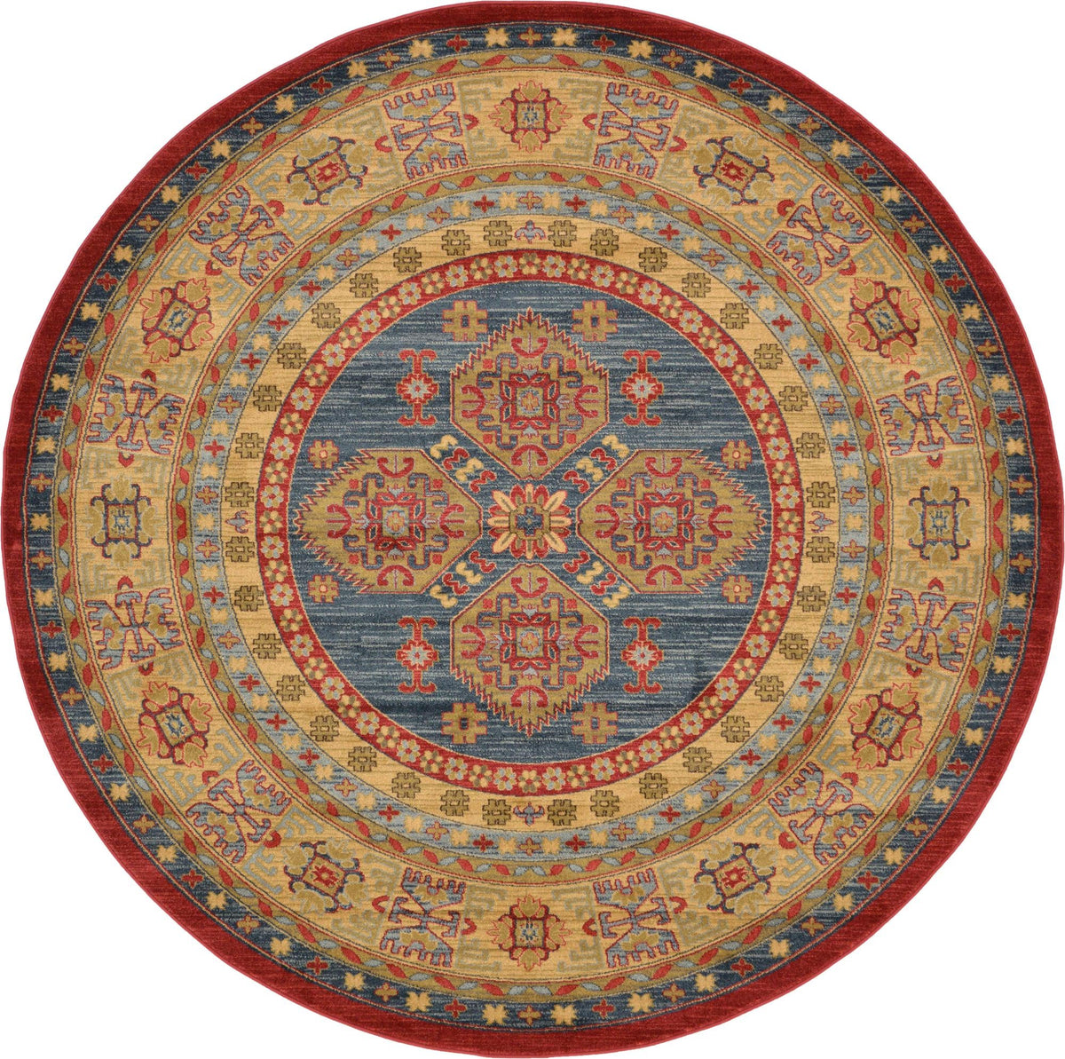 Persian Elegance Collection Area Rug -  Fars Round Navy Blue  lifestyle 13