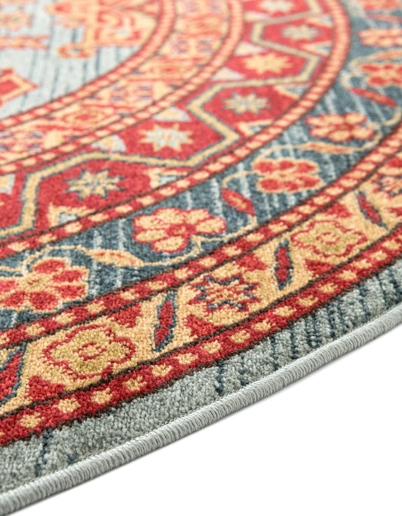 Persian Elegance Collection Area Rug -  Bushehr Round Light Blue  lifestyle 27