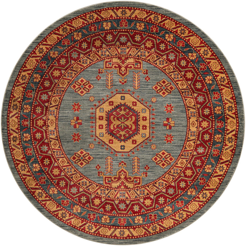 Persian Elegance Collection Area Rug -  Bushehr Round Light Blue  lifestyle 7