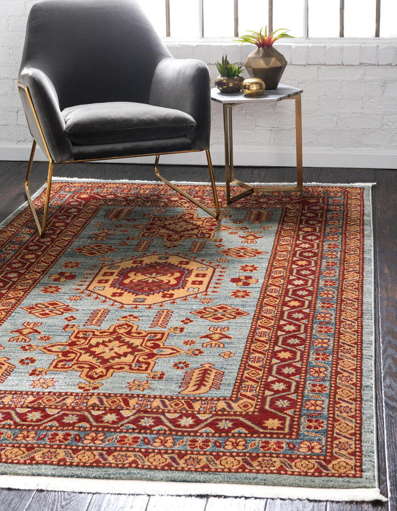 Persian Elegance Collection Area Rug -  Bushehr Rectangular Light Blue  lifestyle 13