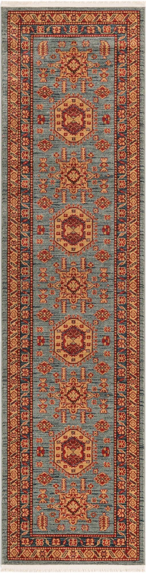 Persian Elegance Collection Area Rug -  Bushehr Runner Light Blue  lifestyle 8
