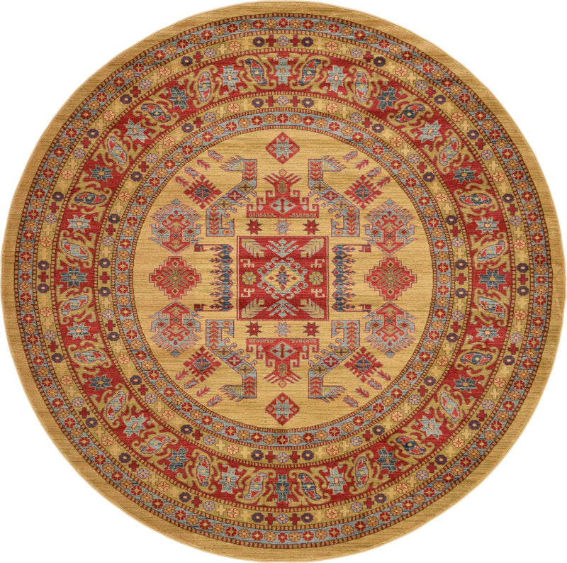 Persian Elegance Collection Area Rug -  Arak Round Beige  lifestyle 17