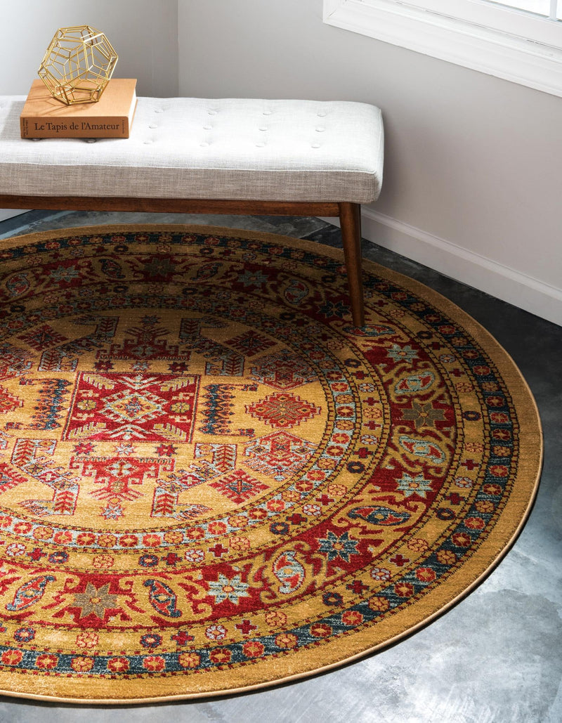 Persian Elegance Collection Area Rug -  Arak Round Beige  lifestyle 20