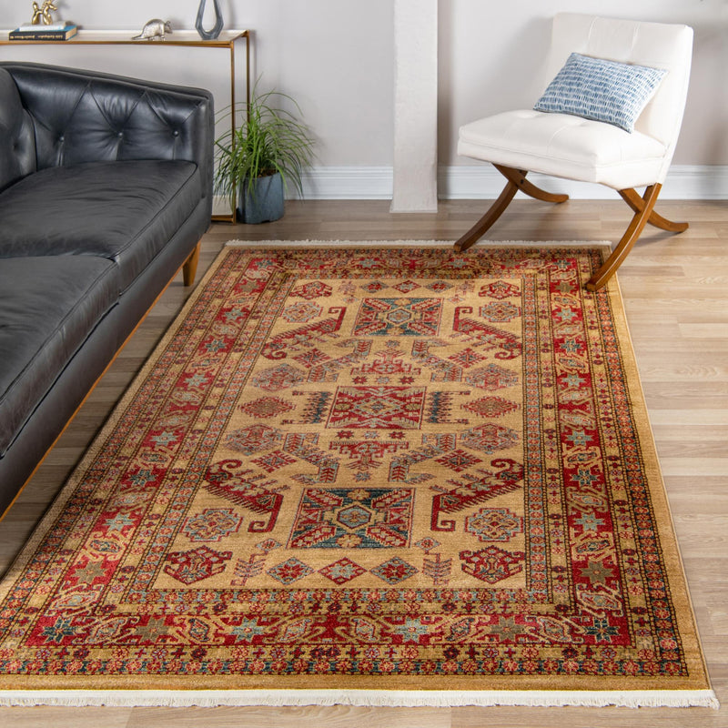 Persian Elegance Collection Area Rug -  Arak Rectangular Beige  lifestyle 59