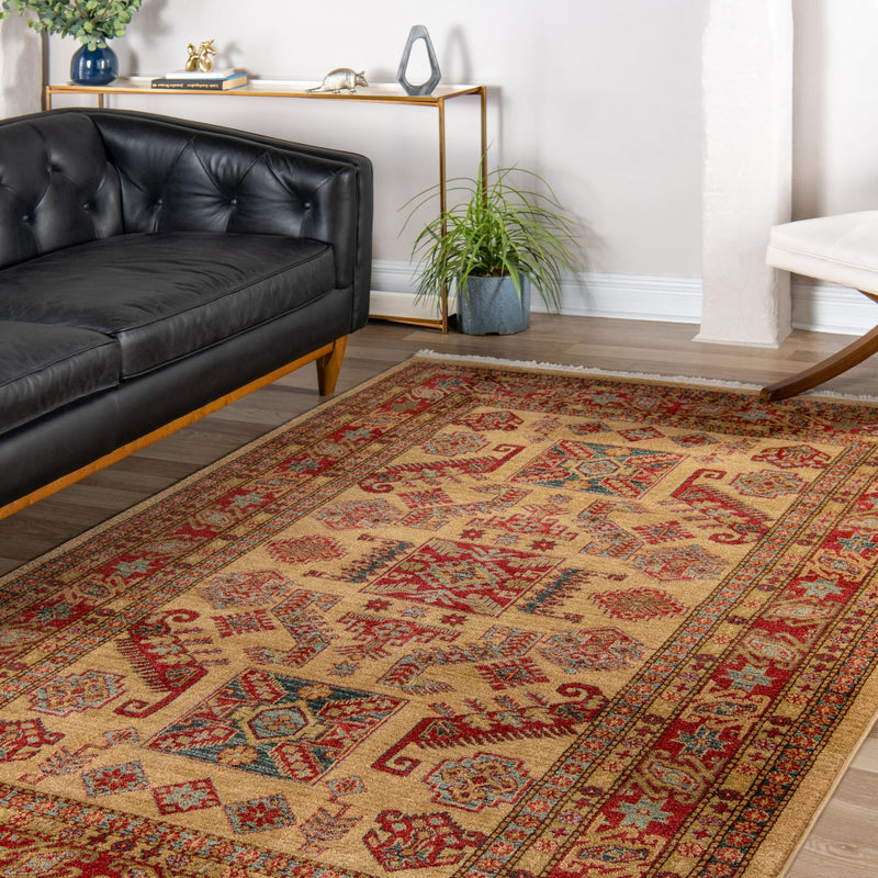 Persian Elegance Collection Area Rug -  Arak Rectangle Beige  lifestyle 16