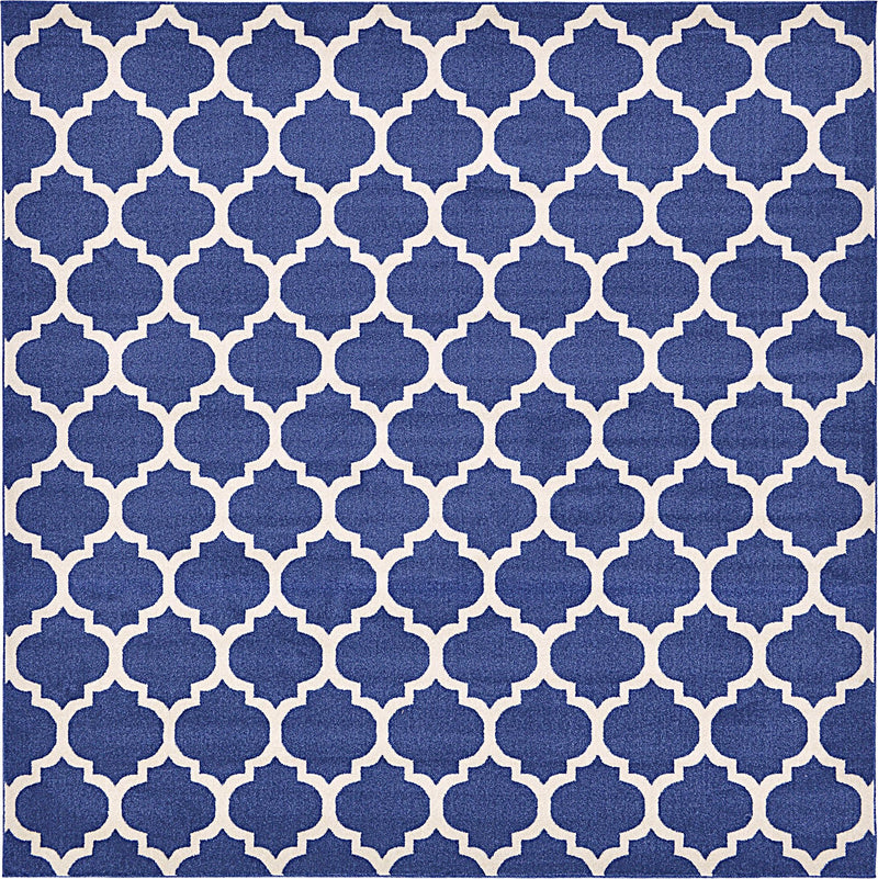 Lattice Gardens Collection Area Rug -  Bloomfield (Dark Blue) Square Dark Blue  lifestyle 16