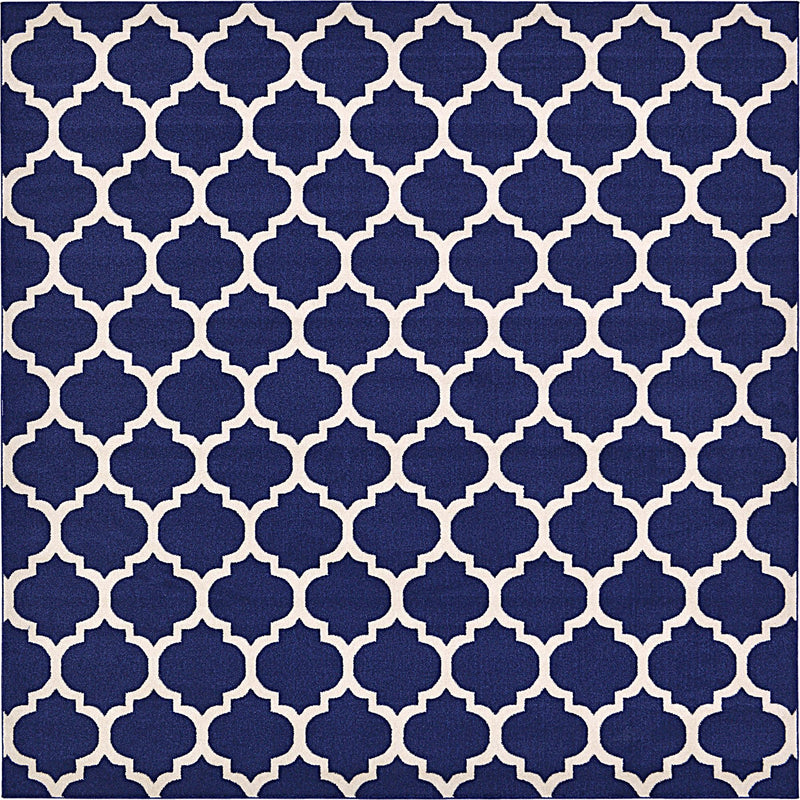 Lattice Gardens Collection Area Rug -  Bloomfield (Navy Blue) Square Navy Blue  lifestyle 11