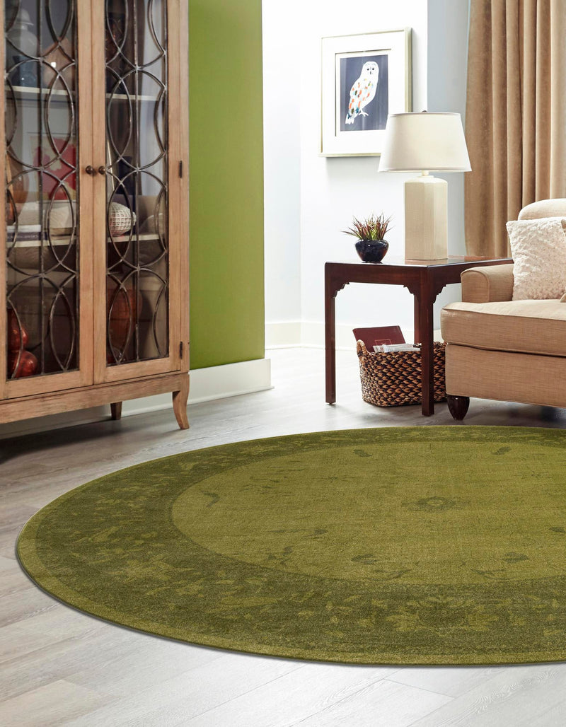 Horizon Collection Area Rug -  Apex (Green) Round Green  lifestyle 20