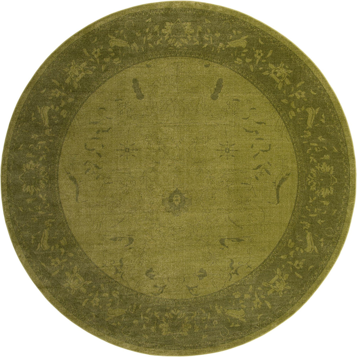 Horizon Collection Area Rug -  Apex (Green) Round Green  lifestyle 16