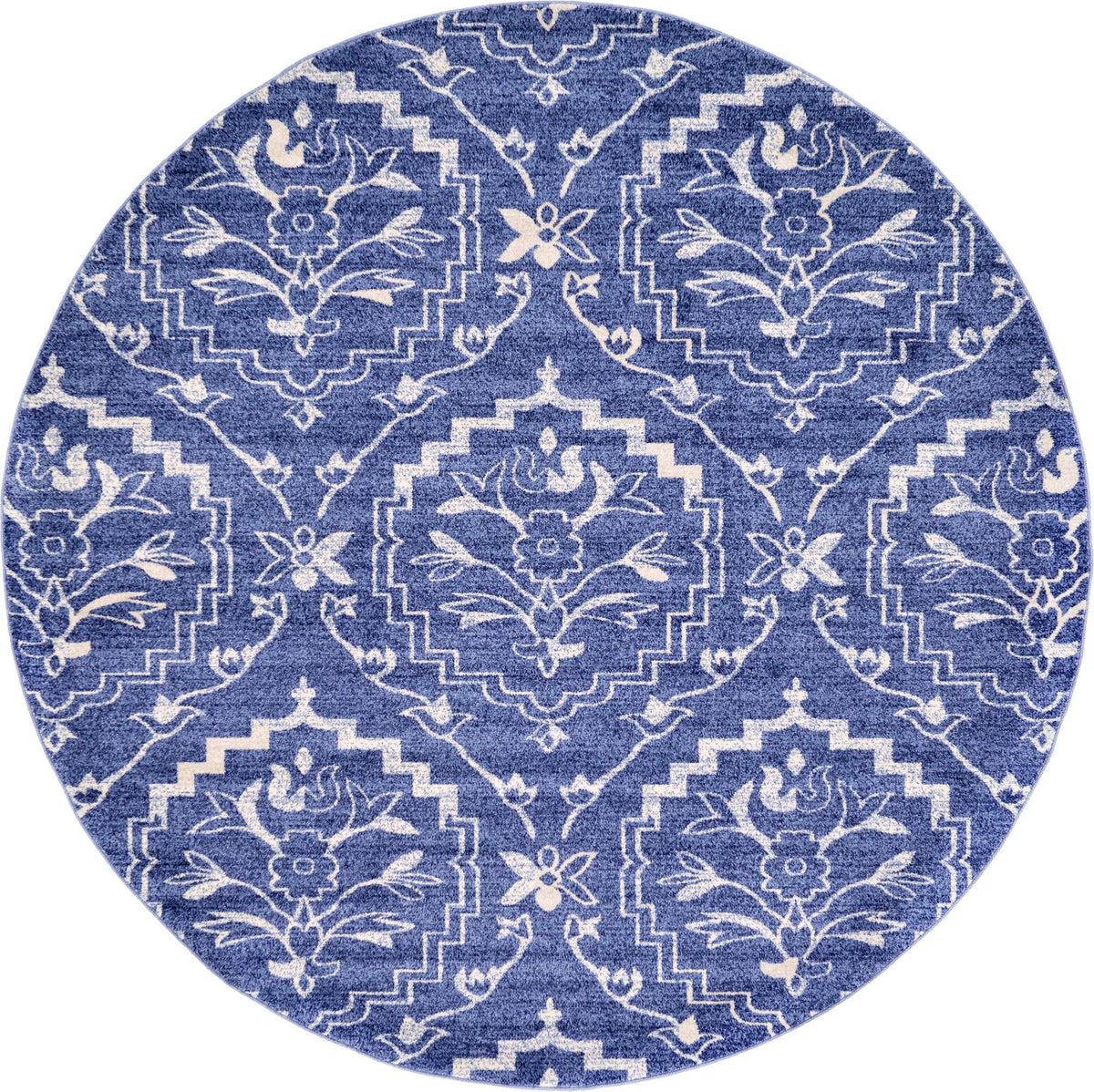 Venetian Tapestry Collection Area Rug -  Cannaregio Round Blue  lifestyle 58