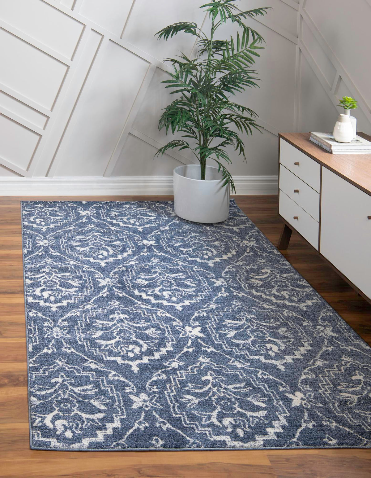 Venetian Tapestry Collection Area Rug -  Cannaregio Rectangle Blue  lifestyle 7