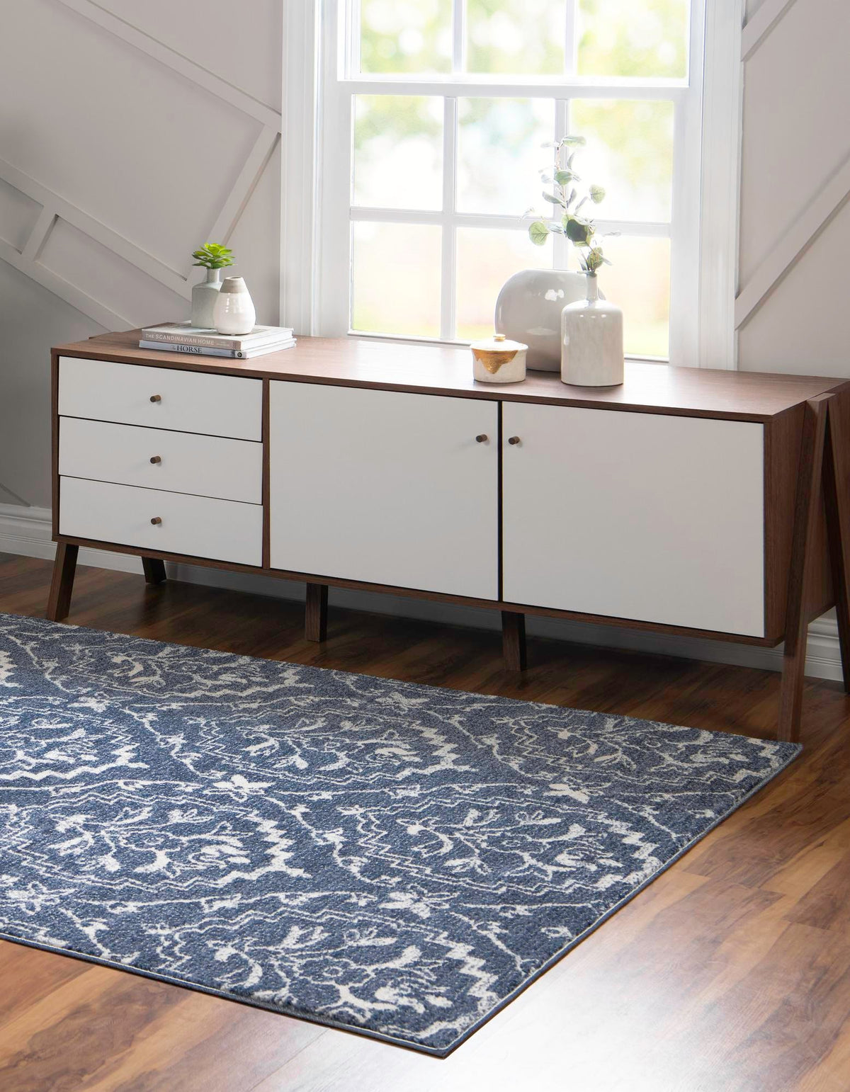 Venetian Tapestry Collection Area Rug -  Cannaregio Rectangle Blue  lifestyle 14