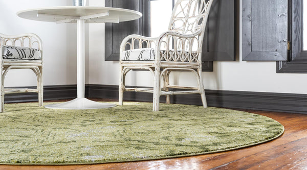 Venetian Tapestry Collection Area Rug -  Cannaregio Round Light Green  lifestyle 73