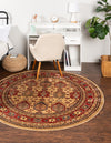Persian Elegance Collection Area Rug -  Kish Round Beige  lifestyle 14