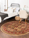 Persian Elegance Collection Area Rug -  Kish Round Beige  lifestyle 18