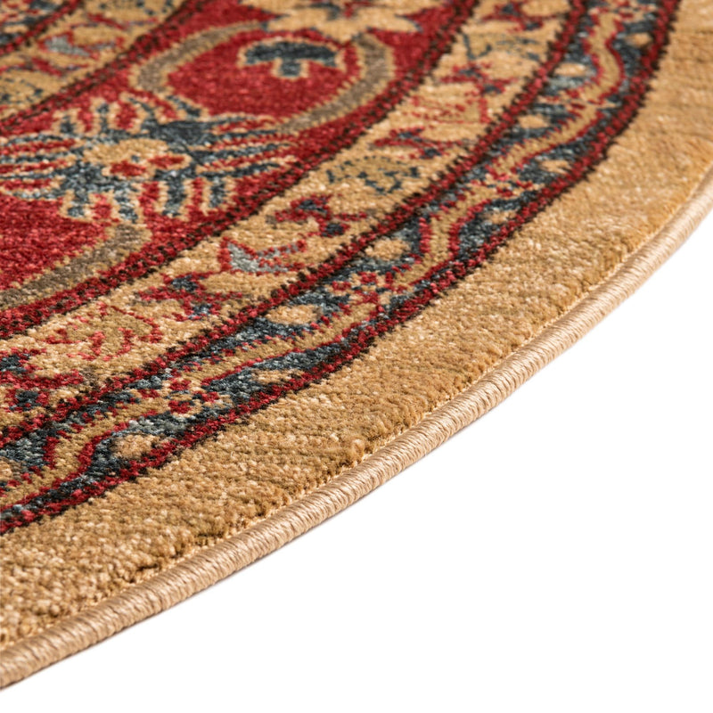 Persian Elegance Collection Area Rug -  Kish Round Beige  lifestyle 28