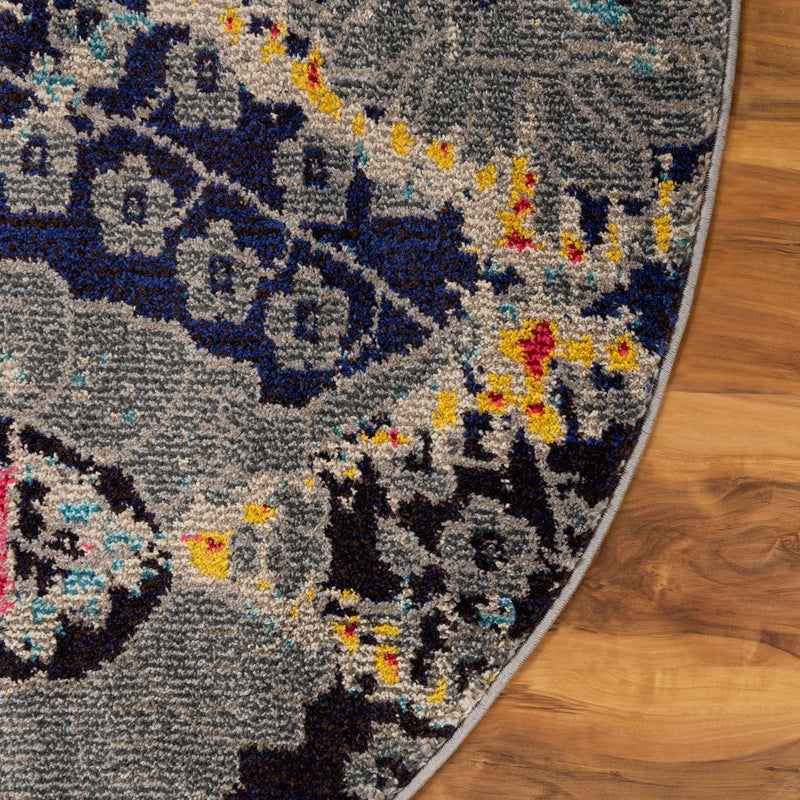 Sedona Vista Collection Area Rug -  Manzanita Round Navy Blue  lifestyle 52