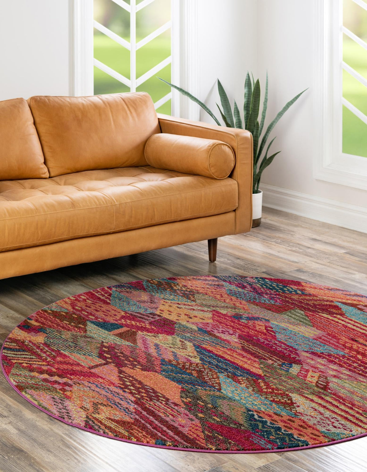 Sedona Vista Collection Area Rug -  Yucca Round Multi  lifestyle 32
