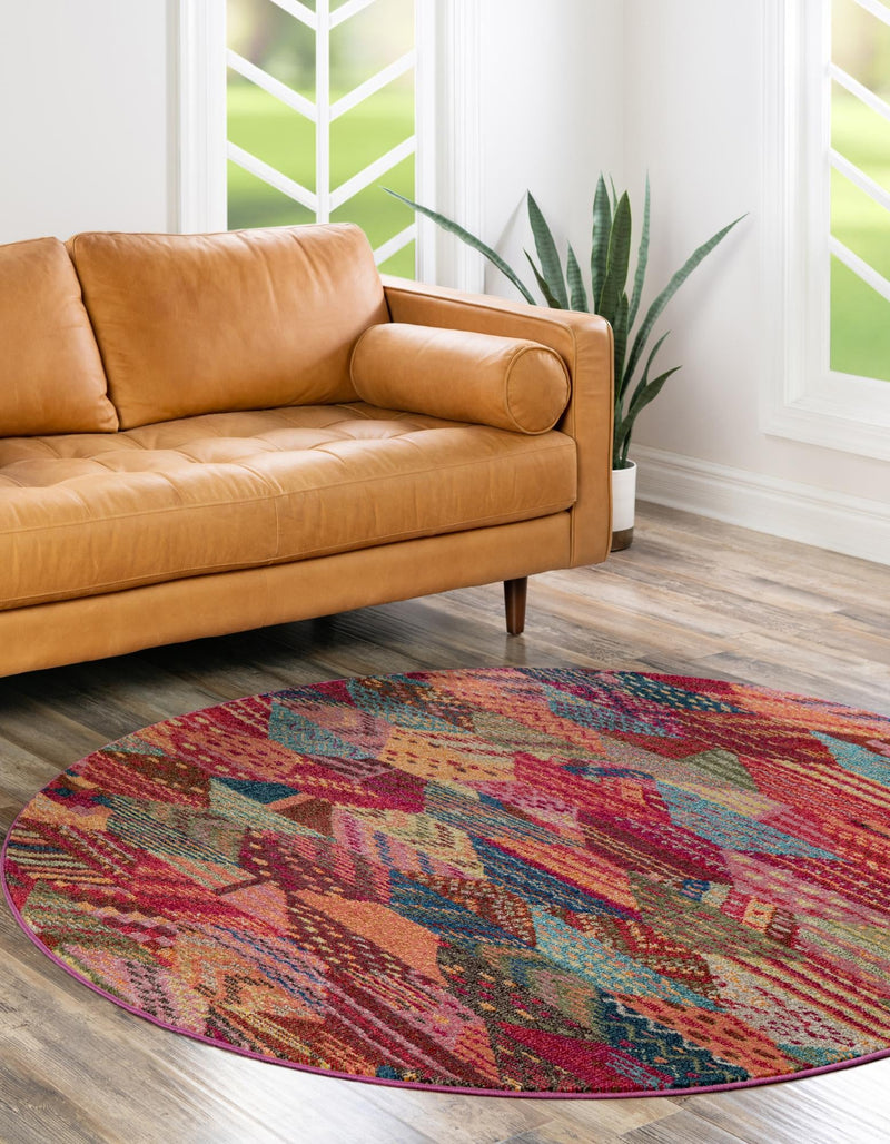 Sedona Vista Collection Area Rug -  Yucca Round Multi  lifestyle 32
