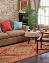 Persian Elegance Collection Area Rug -  Golestan Rectangle Red  lifestyle 6