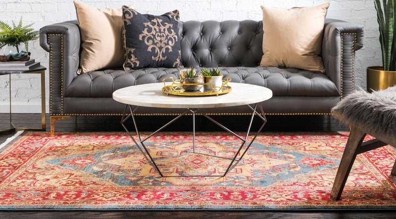 Persian Elegance Collection Area Rug -  Golestan Rectangle Navy Blue  lifestyle 14