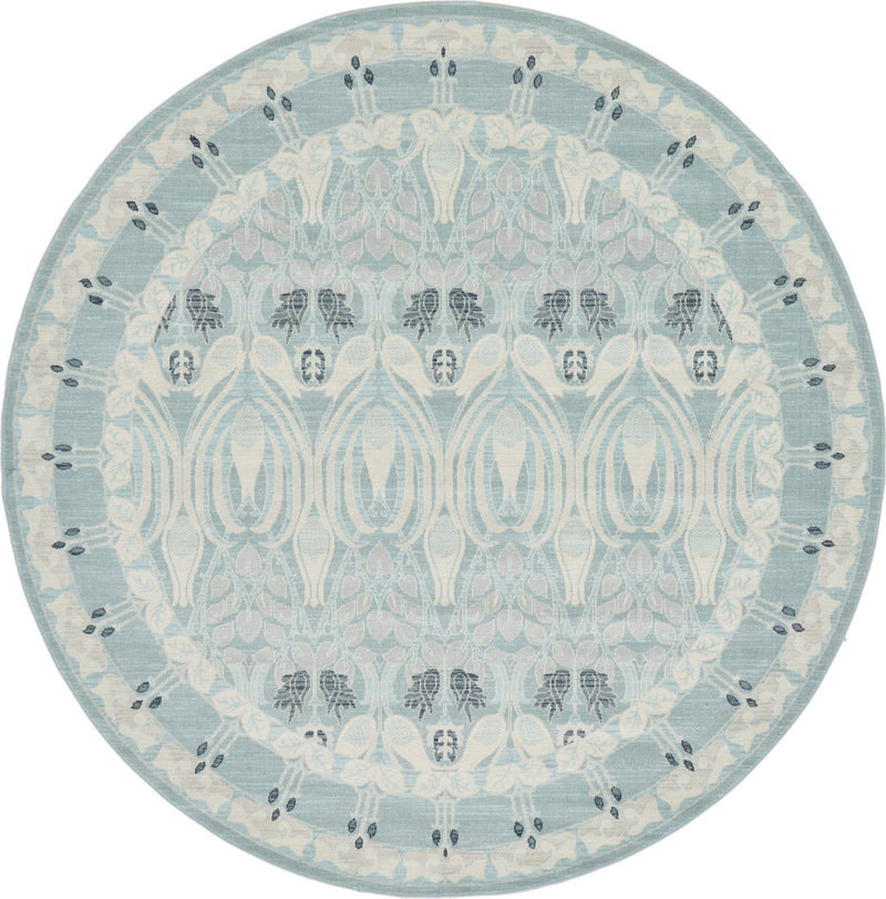 Chelsea Elegance Collection Area Rug -  Bloomsbury Round Light Blue Main