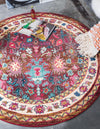 Chateau Elegance Collection Area Rug - Versailles Round Multi  lifestyle 23