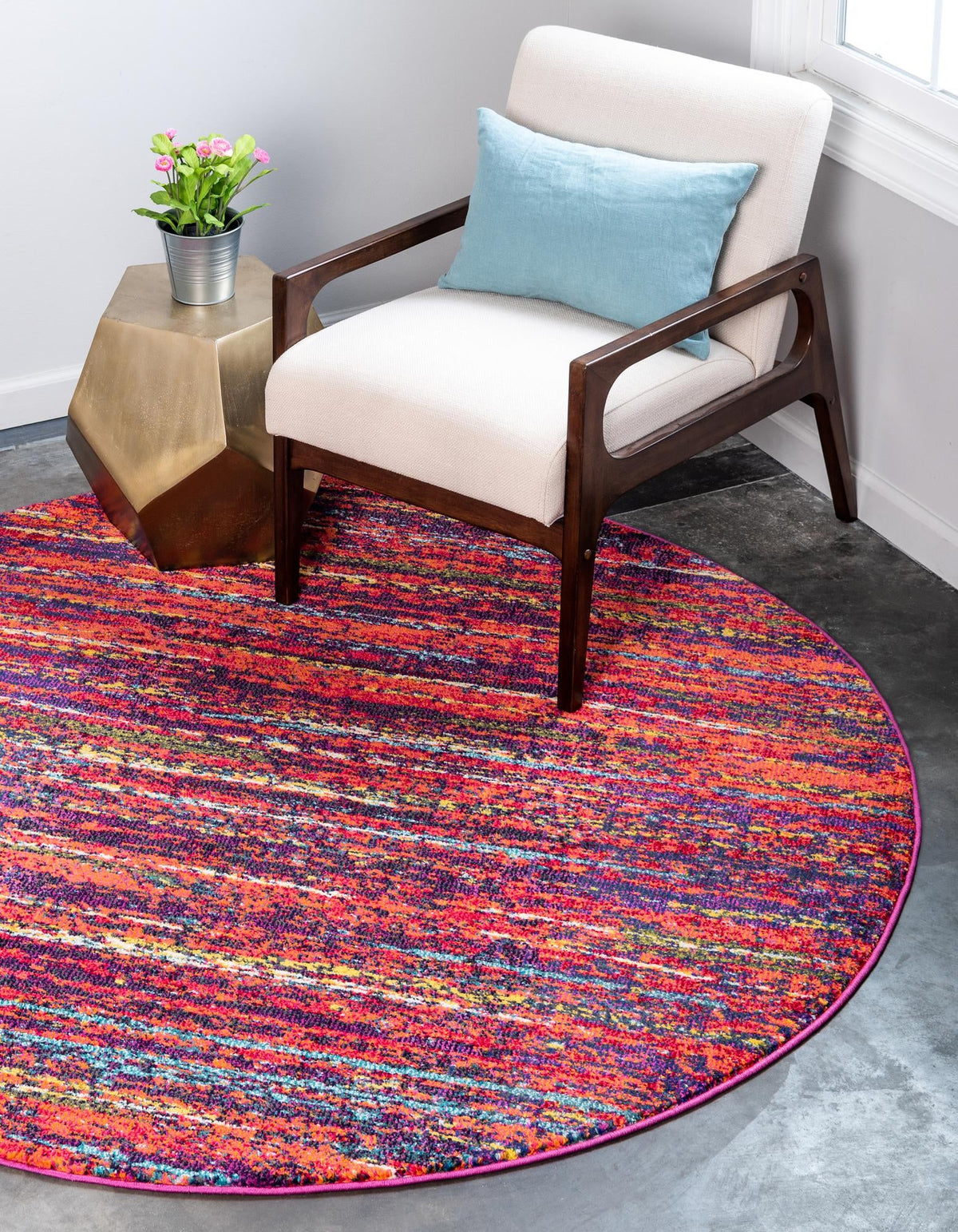 Marrakesh Elegance Collection Area Rug -  Meknes Round Multi  lifestyle 2