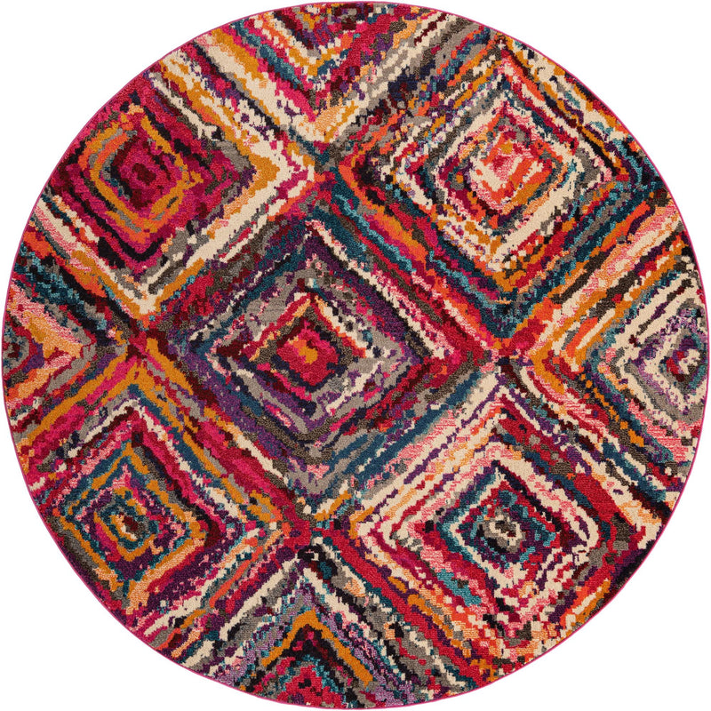 Marrakesh Elegance Collection Area Rug -  Zerktouni Round Multi  lifestyle 12