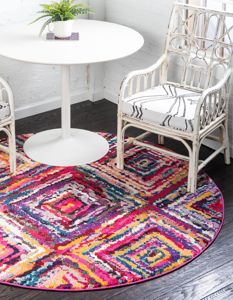 Marrakesh Elegance Collection Area Rug -  Zerktouni Round Multi  lifestyle 15