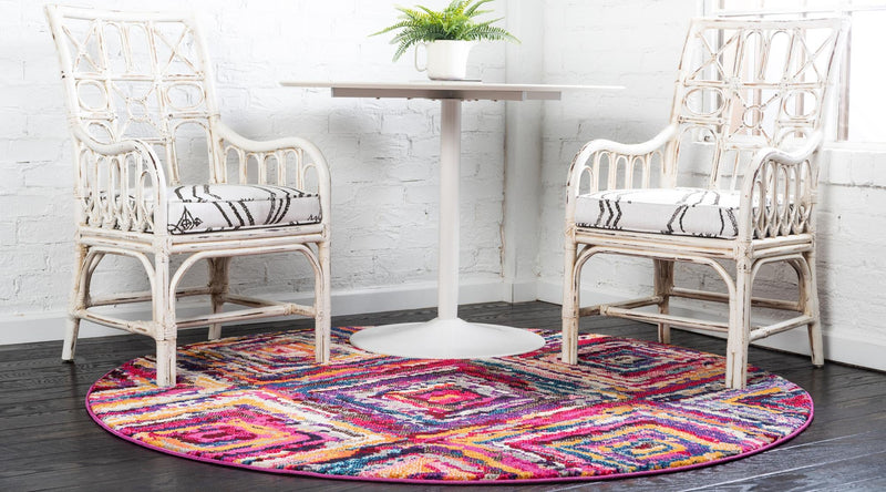 Marrakesh Elegance Collection Area Rug -  Zerktouni Round Multi  lifestyle 18
