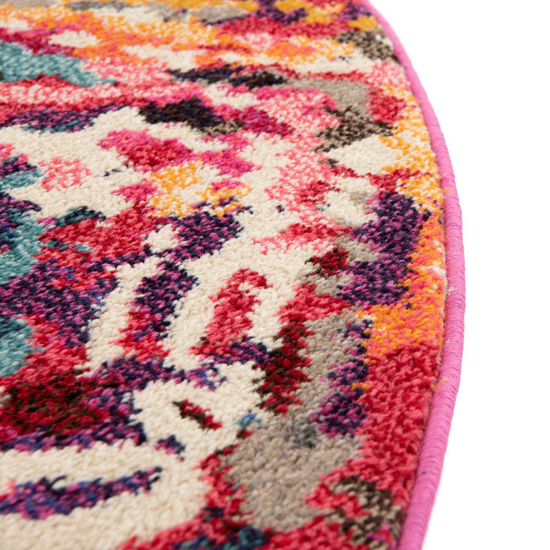 Marrakesh Elegance Collection Area Rug -  Zerktouni Round Multi  lifestyle 32