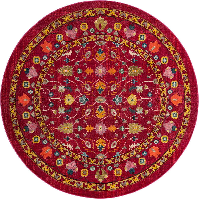 Chateau Elegance Collection Area Rug -  Luxembourg Round Pink  lifestyle 41