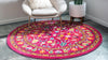 Chateau Elegance Collection Area Rug -  Luxembourg Round Pink  lifestyle 33