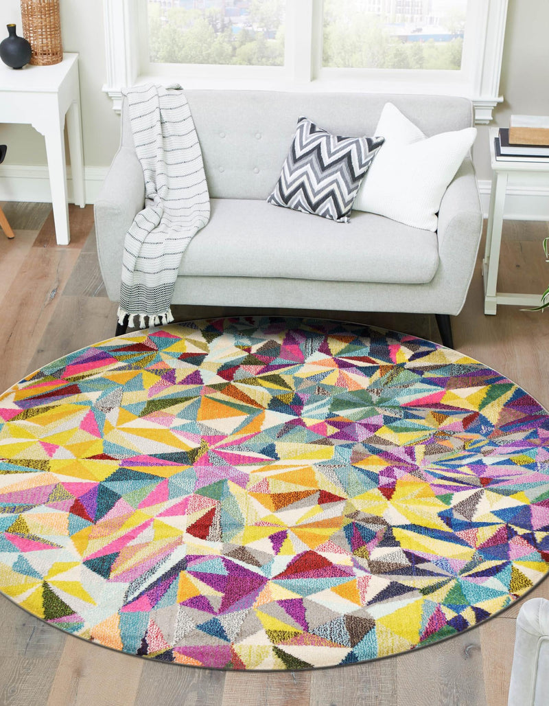 Marrakesh Elegance Collection Area Rug -  Toubkal Round Multi  lifestyle 24