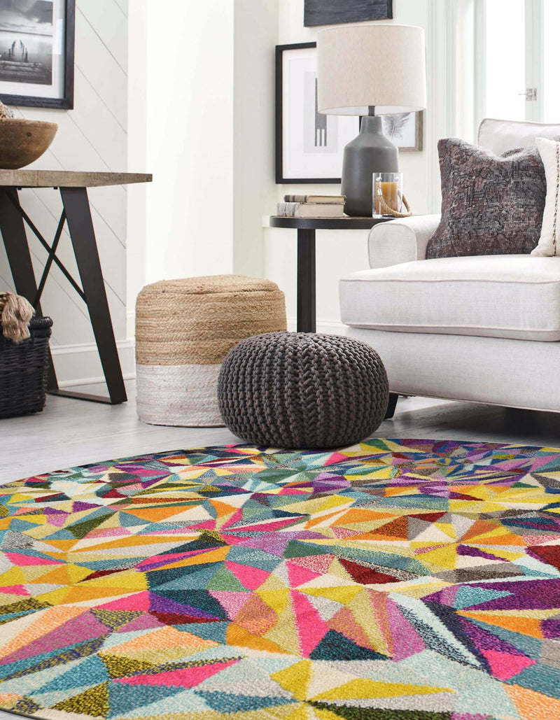 Marrakesh Elegance Collection Area Rug -  Toubkal Round Multi  lifestyle 26
