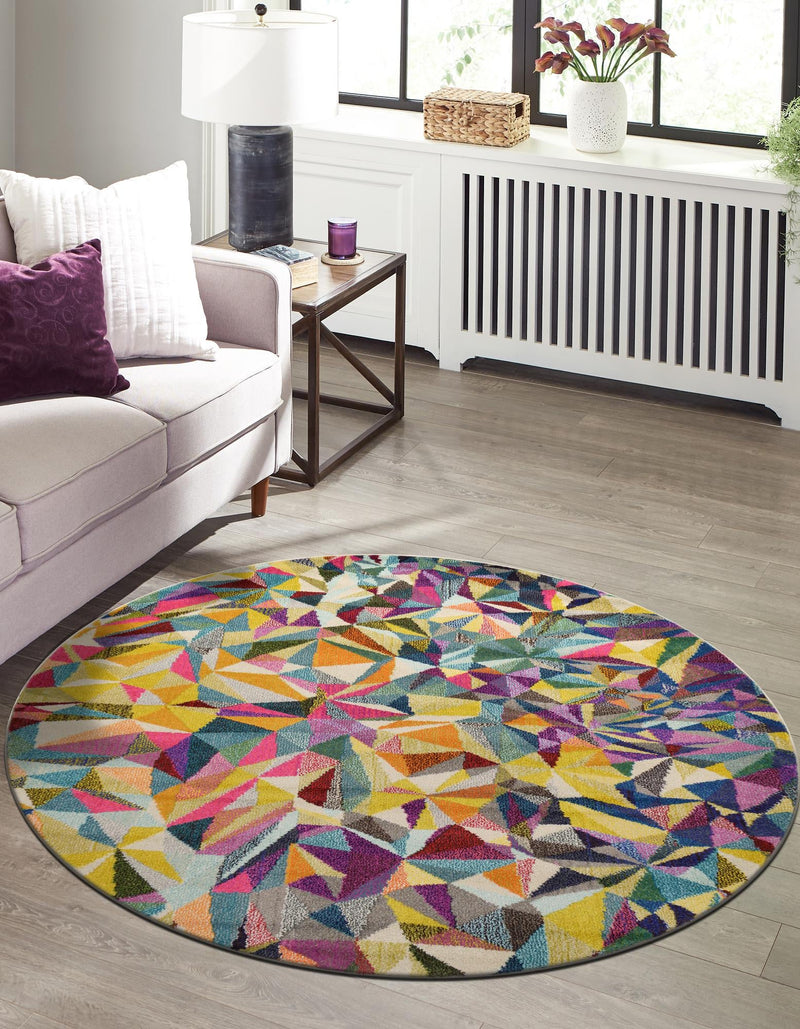 Marrakesh Elegance Collection Area Rug -  Toubkal Round Multi  lifestyle 28