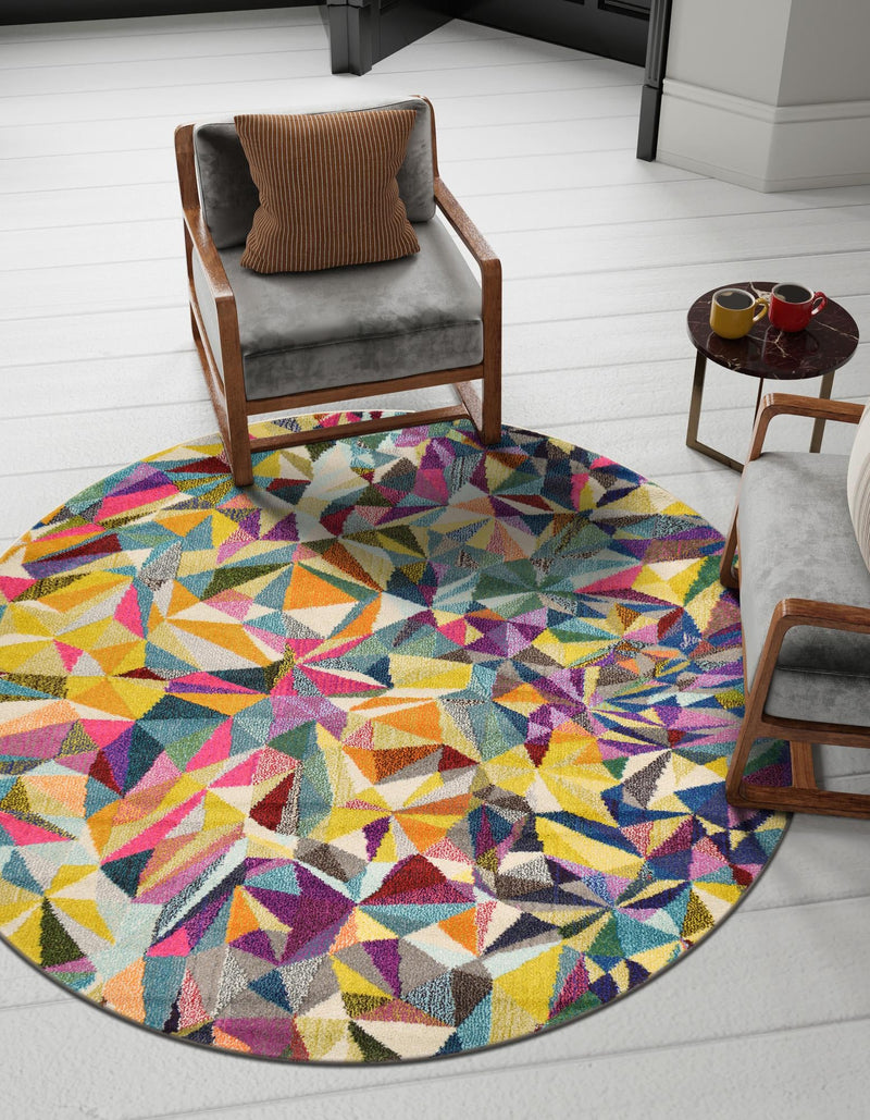 Marrakesh Elegance Collection Area Rug -  Toubkal Round Multi  lifestyle 30