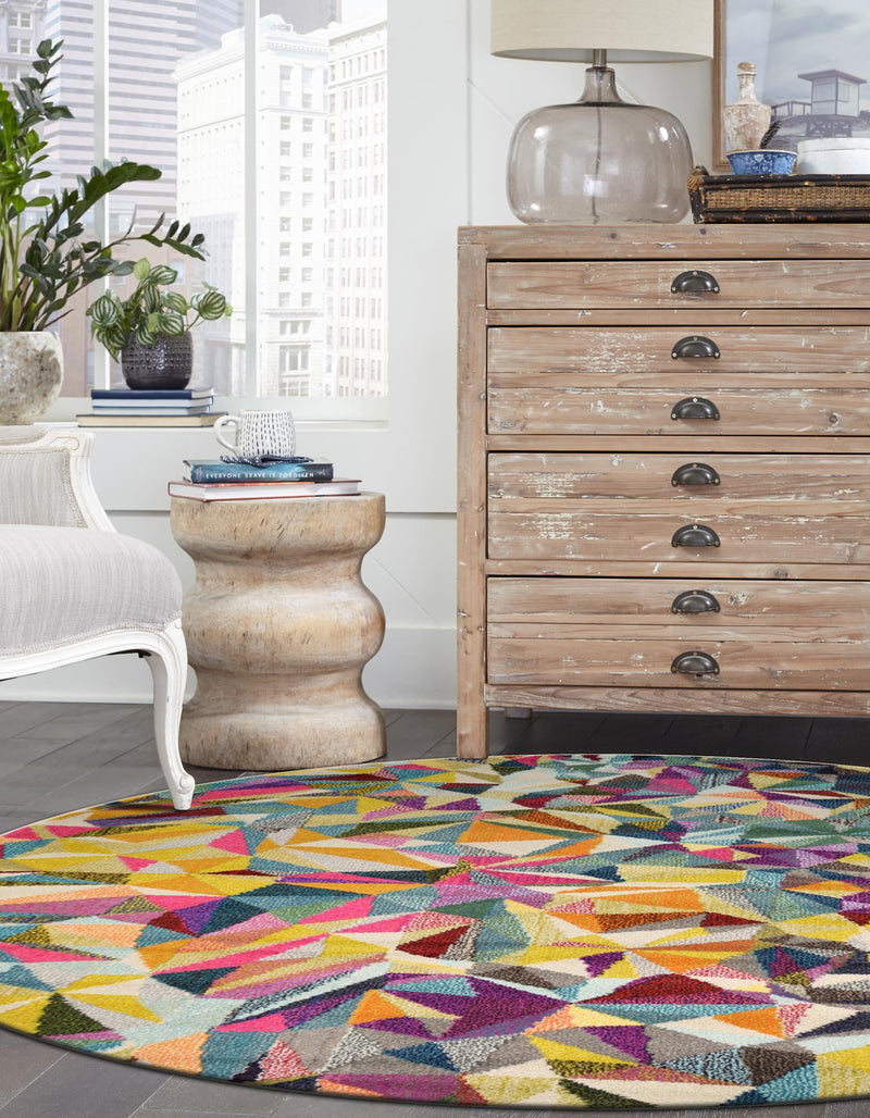 Marrakesh Elegance Collection Area Rug -  Toubkal Round Multi  lifestyle 32