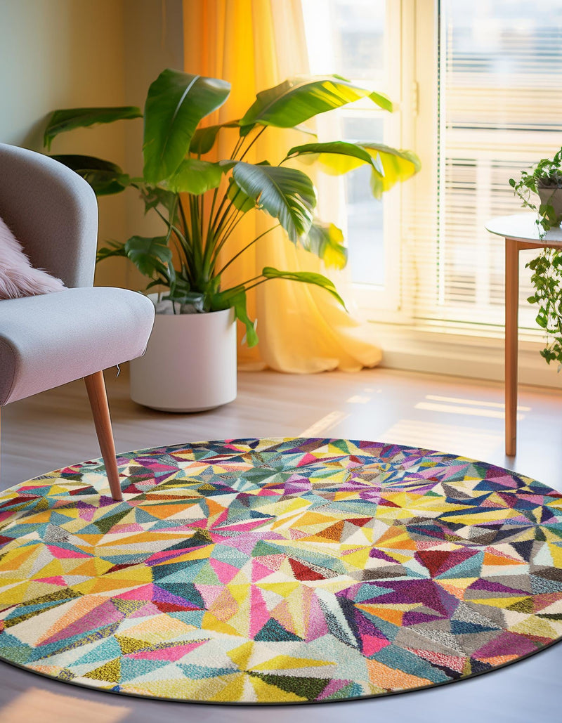 Marrakesh Elegance Collection Area Rug -  Toubkal Round Multi  lifestyle 34