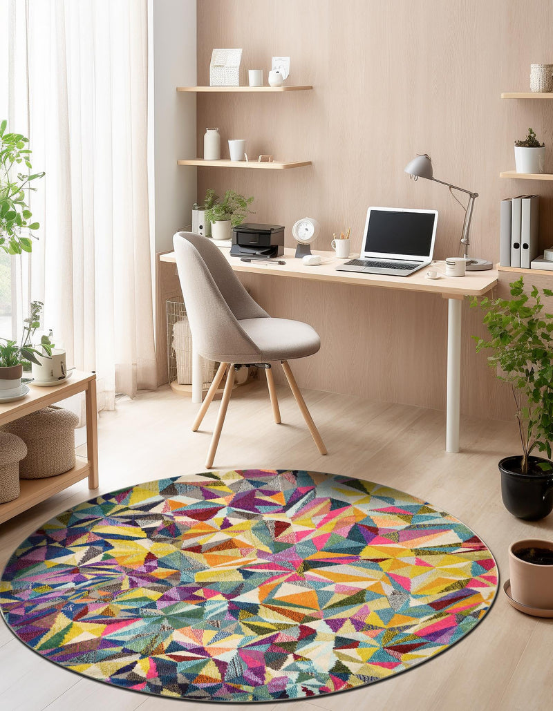 Marrakesh Elegance Collection Area Rug -  Toubkal Round Multi  lifestyle 36