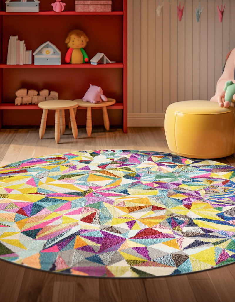 Marrakesh Elegance Collection Area Rug -  Toubkal Round Multi  lifestyle 40